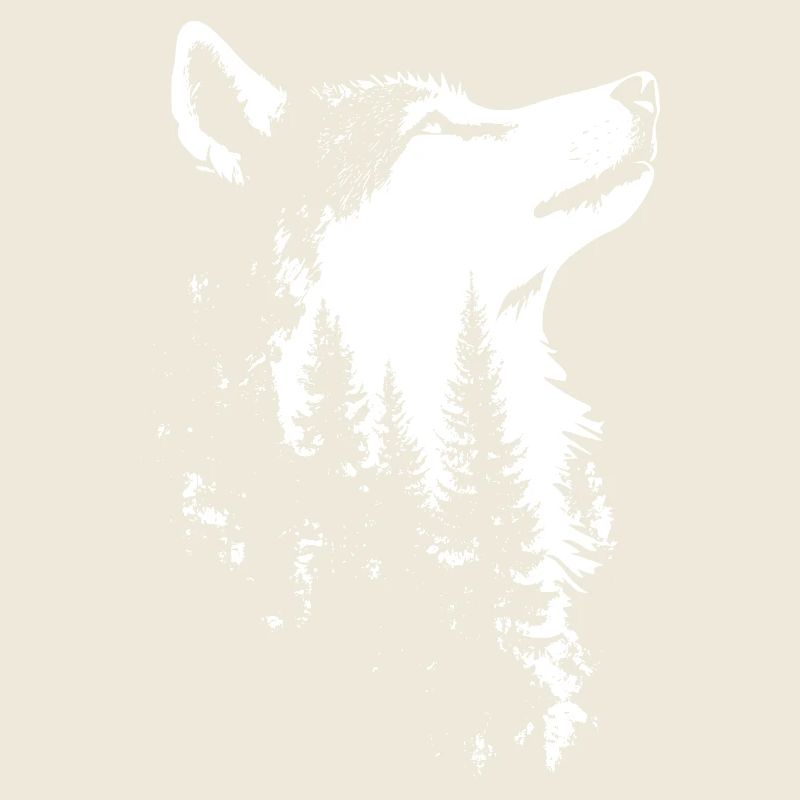 Nordischer Wolf Wald Silhouette