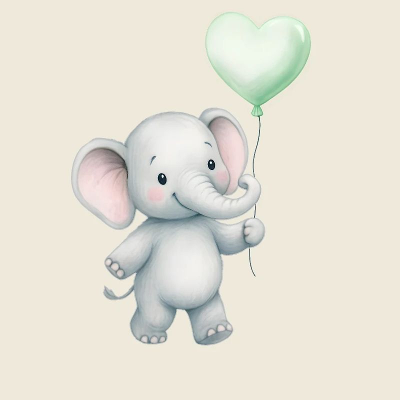 Elefant mit Herzballon