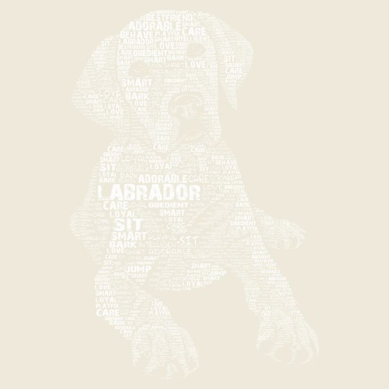 Labrador Dog Lover Word Art Smart Loyal Caligram