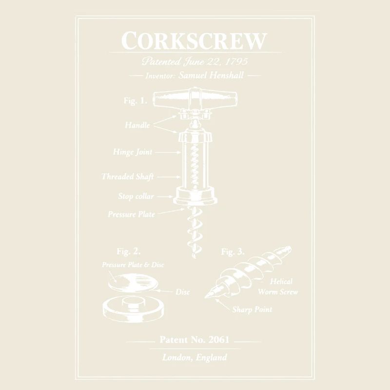 Corkscrew Patent Diagram Retro