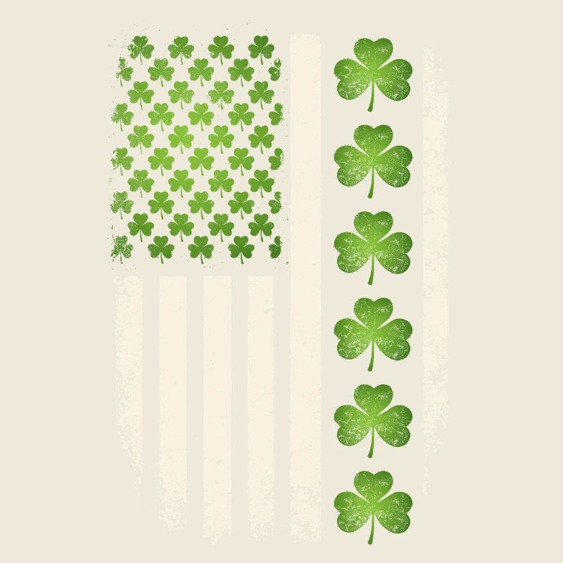 Drapeau américain en trèfle irlandais