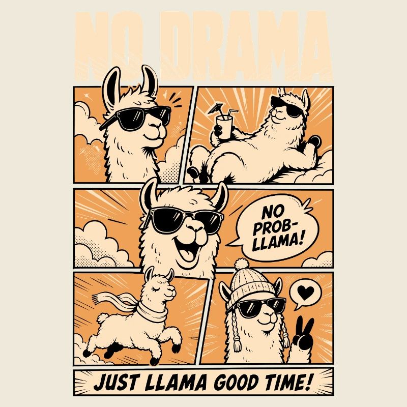 Aucune bande dessinée dramatique Llama Sunshine