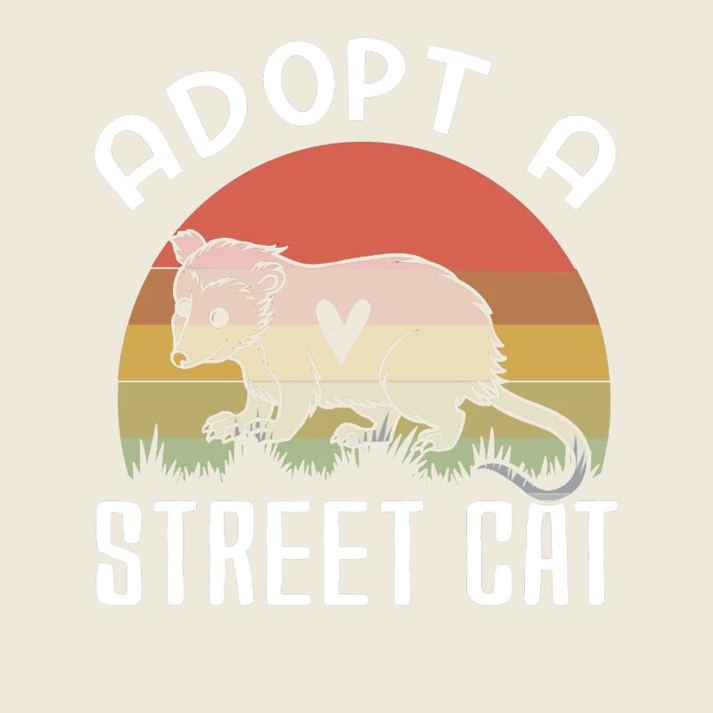 Adoptez un chat des rues drôle d’opossum Vintage