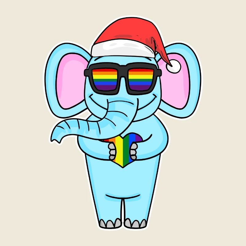 Elefant Regenbogen Weihnachten