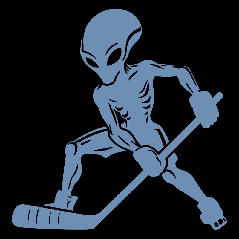 Alien Eishockeyspieler Silhouette Minimalistisches