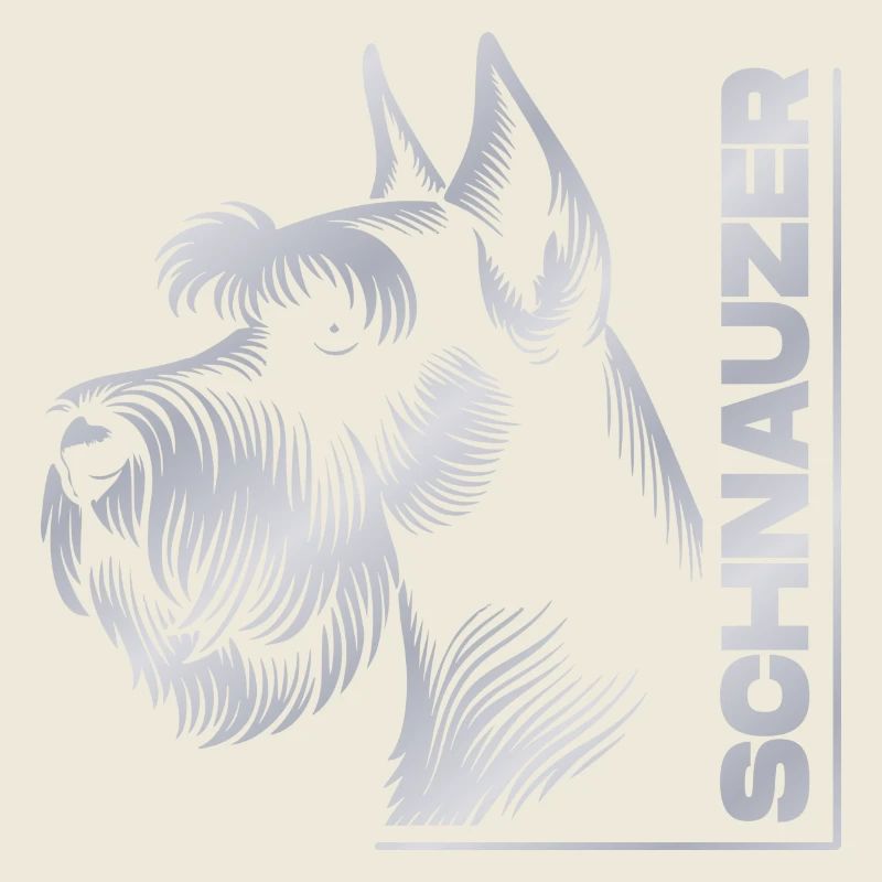 Schnauzer Portrait dessin tête argent