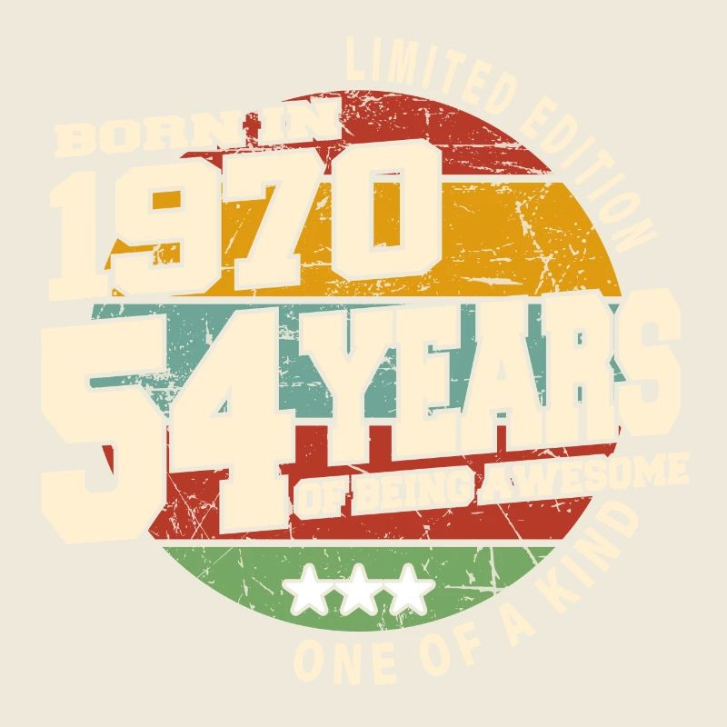 1970 Vintage Retro Classique 54 ans