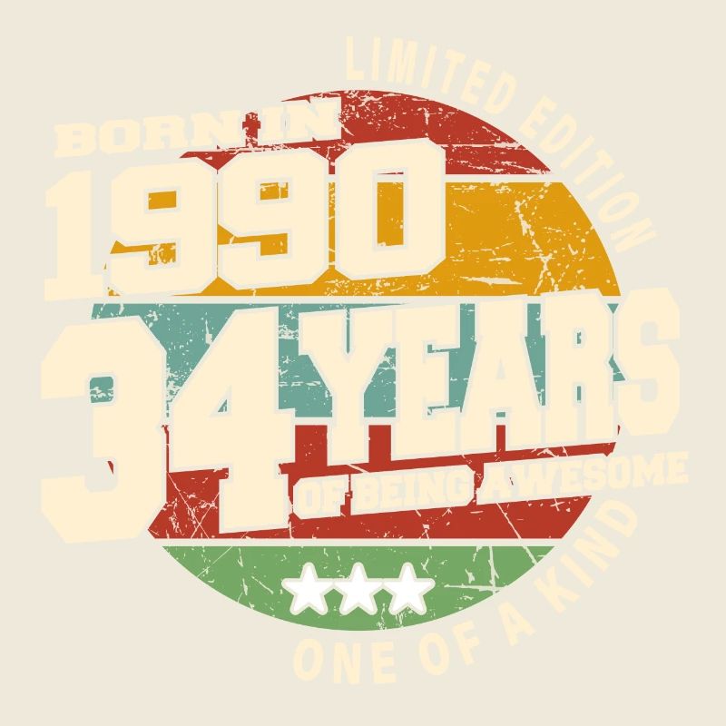 1990 Vintage Retro Classic 34 Years