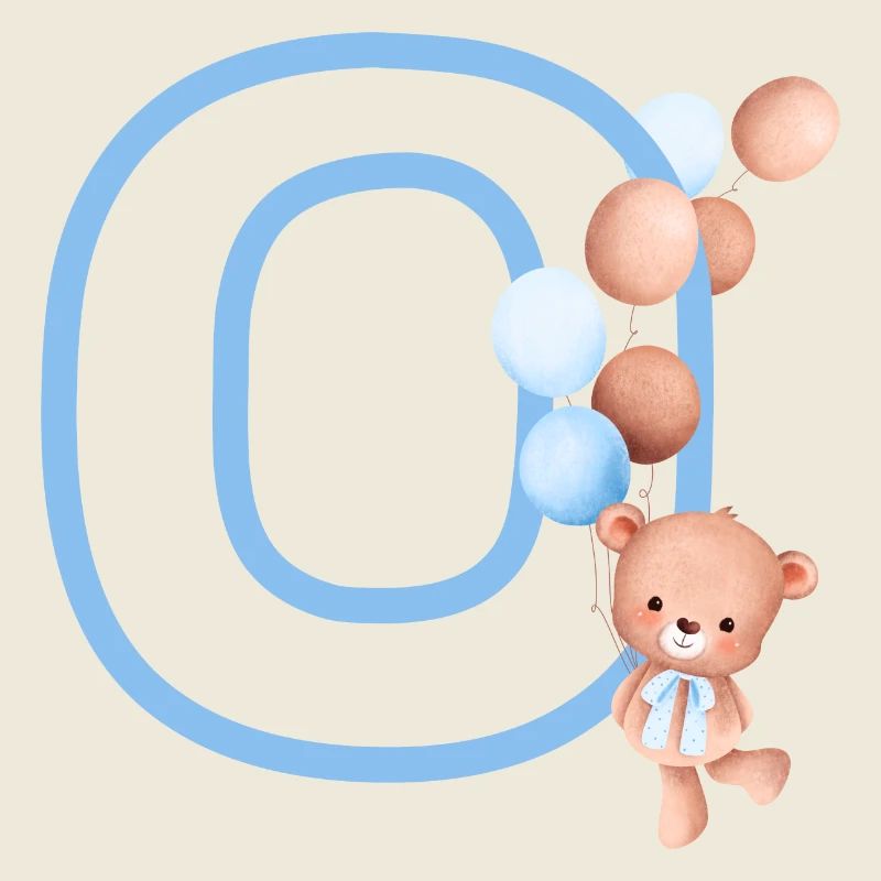 Buchstabe o blauer Bär