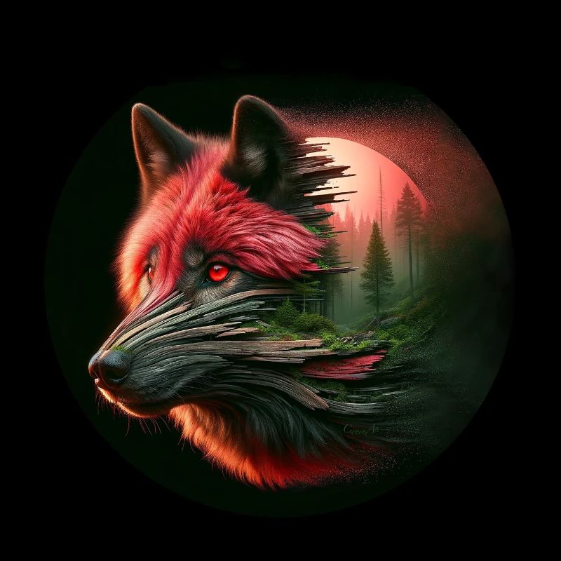 Loup au clair de lune