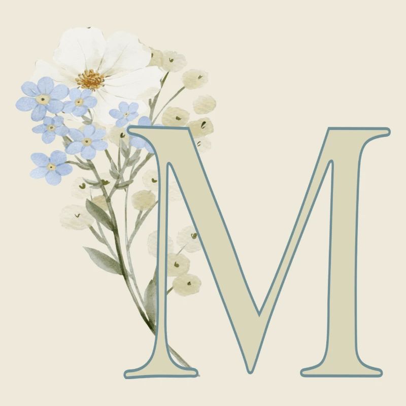 M mit Blumen