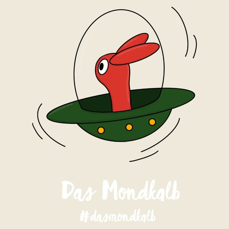 Das Mondkalb im Ufo in weiß