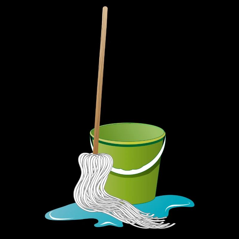 Wischmopp mit Putzeimer Zeit zu Putzen