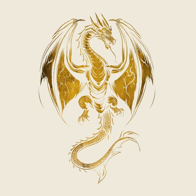 Dragon doré rampant