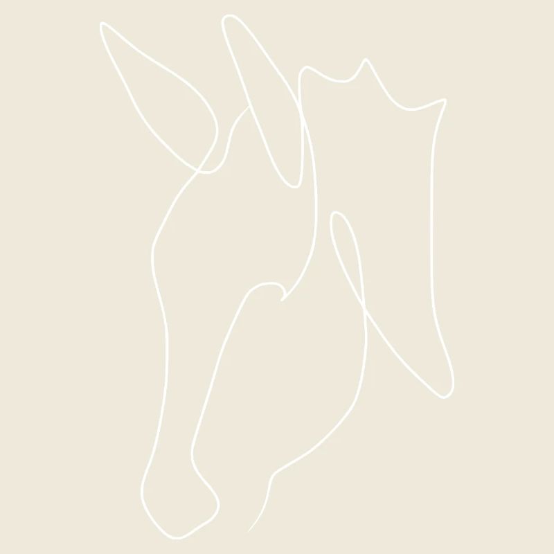 Minimal donkey head white