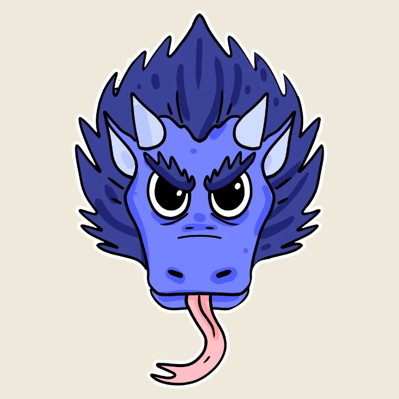 Dessin animé Dragon Bleu