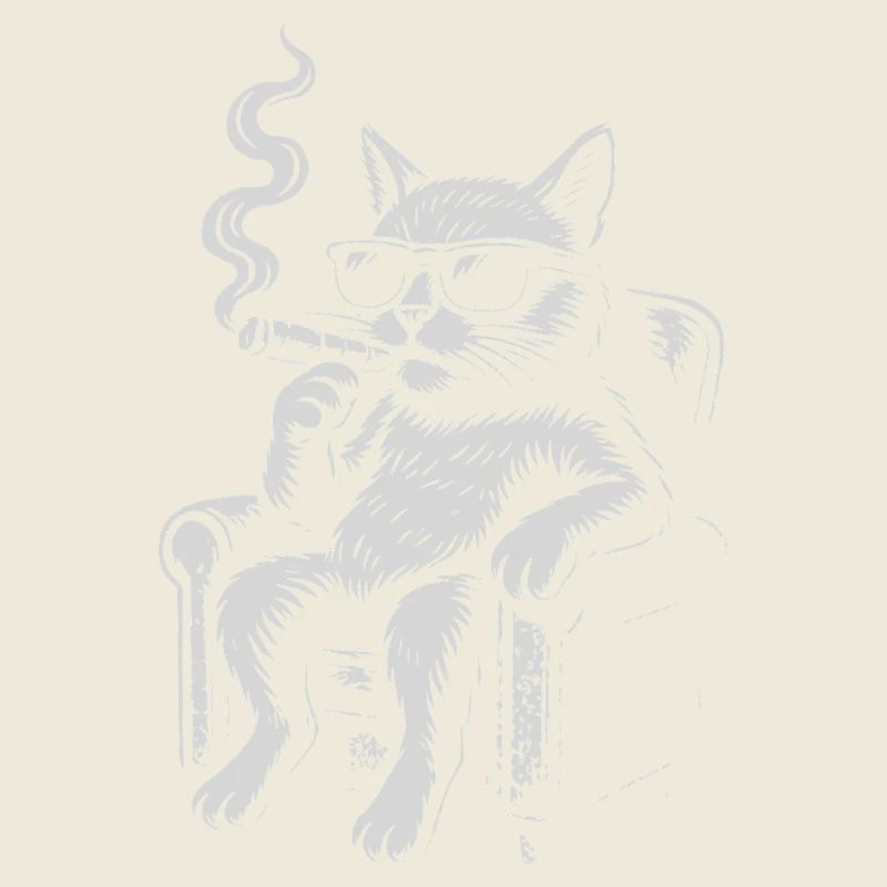 Coole Katzenliege mit Zigarre