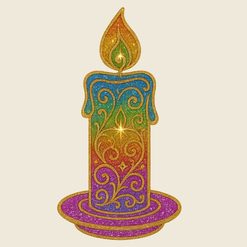 Glitzerkerze Farbverlauf Ornament