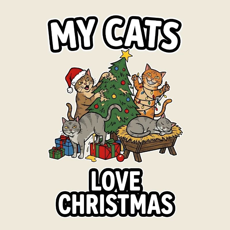 Chats Anti-Noël Diction drôle
