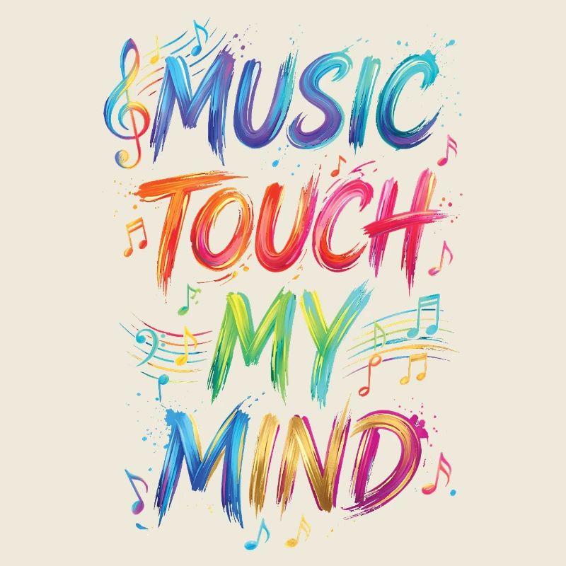 Music Touch My Mind Quote Text Painting Print