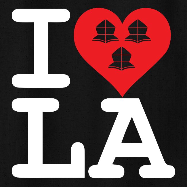 I love LA drei Helme im Herz weiss durchsichtig