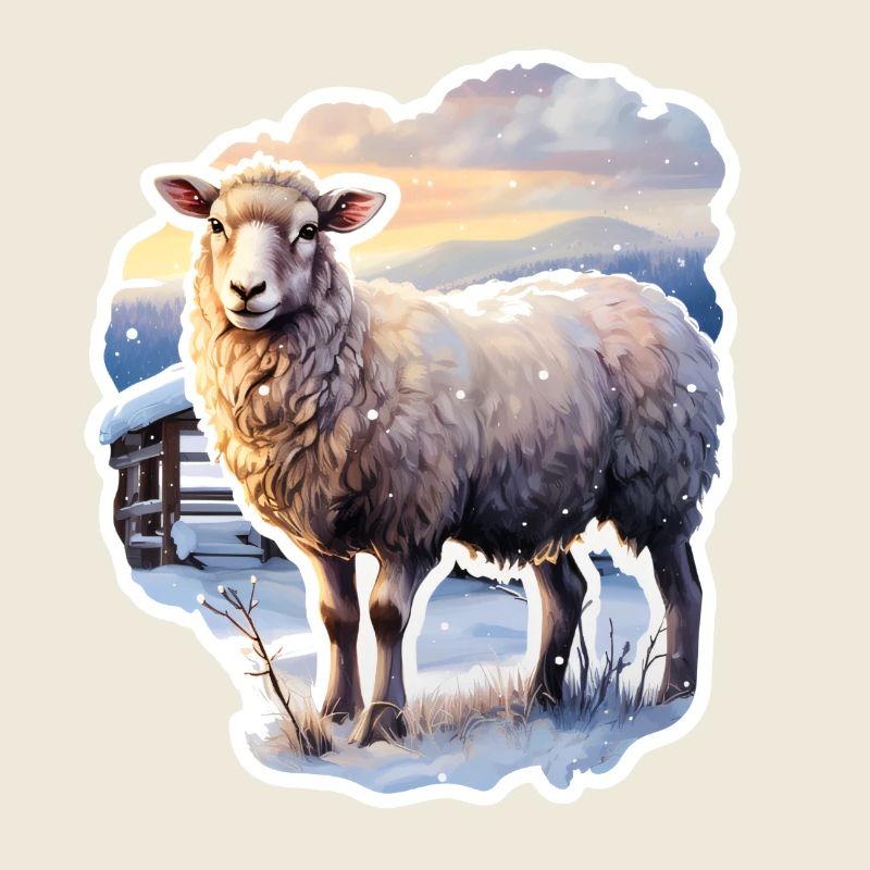 Sheep in the snow