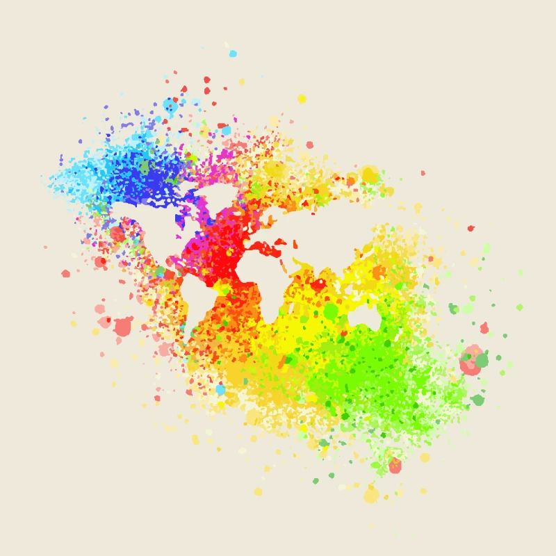 Welt vor Regenbogen Sprenkel