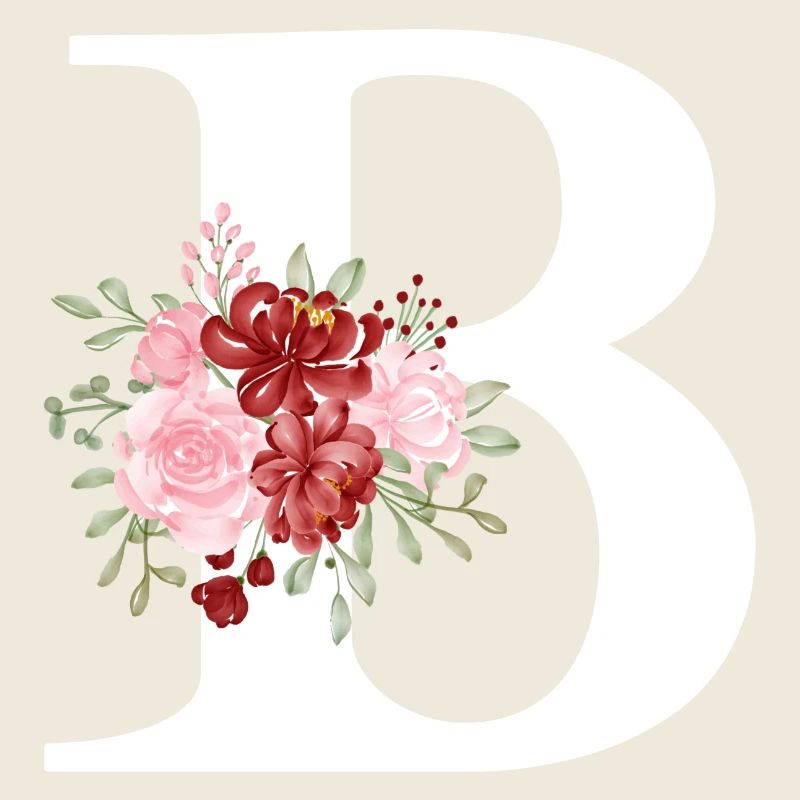 Roter Blumenbuchstabe B