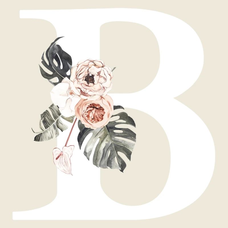 Tropischer floraler B-Buchstabe
