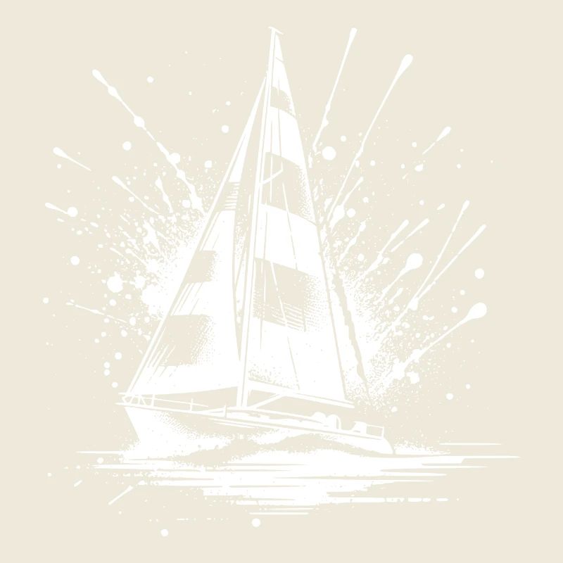 Segelboot mit Wellengang Splash Optik