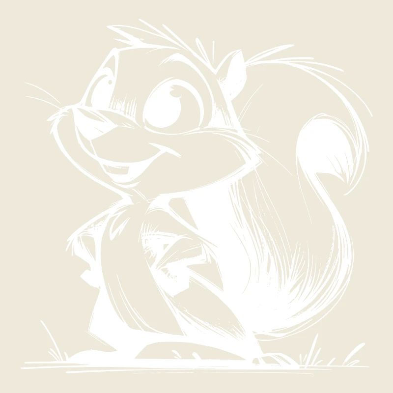 Cute Squirrel Pencil Drawing