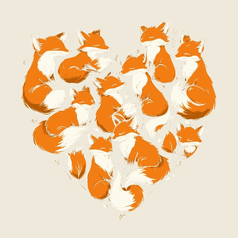 Foxes Heart Fox Heart Shape