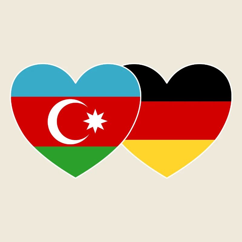 Azerbaijan Germany Flag Heart