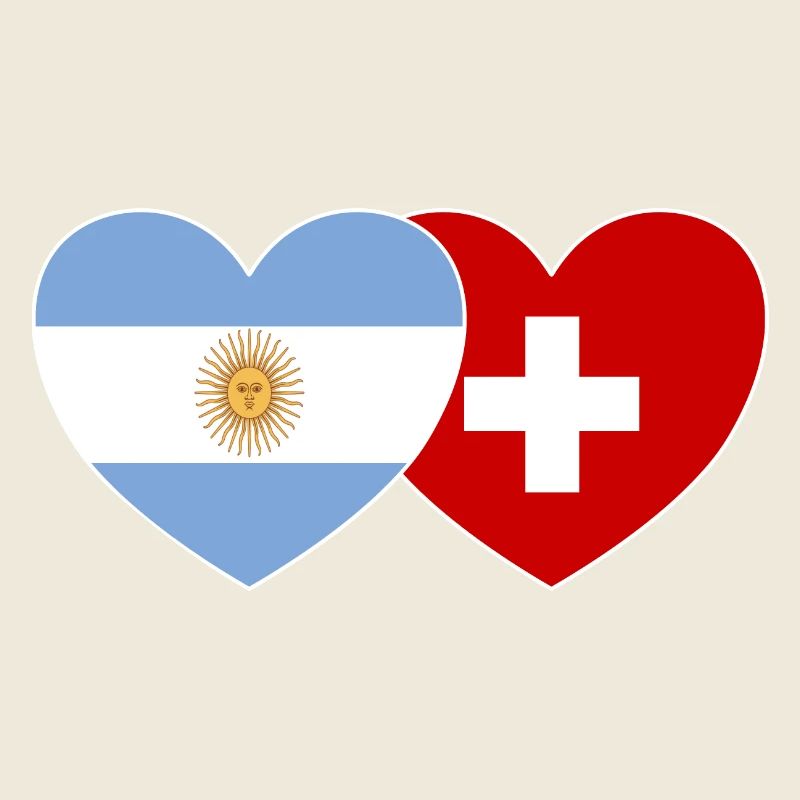 Argentine Suisse Drapeau Coeur