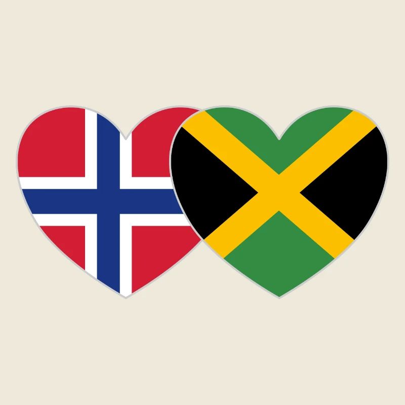Norvège Jamaïque Drapeau Coeur