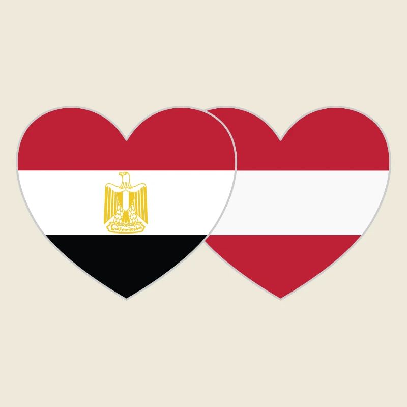 Egypt Austria Flag Heart