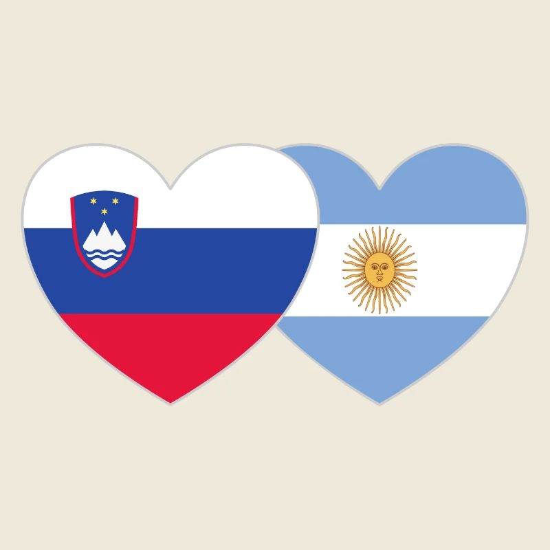 Slovénie Argentine Drapeau Cœur