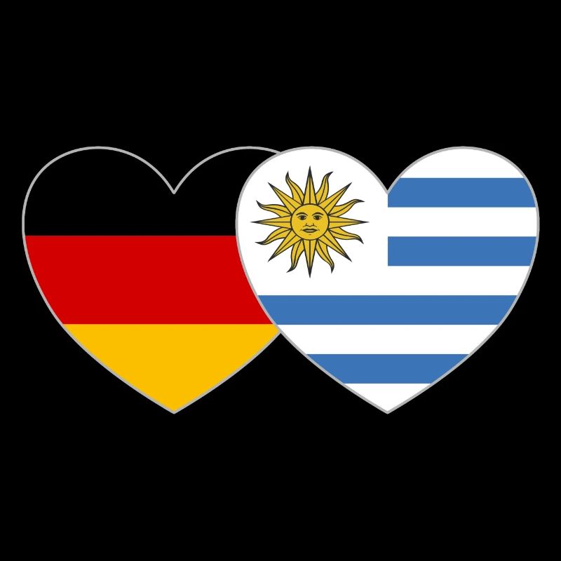 Germany Uruguay Flag Heart