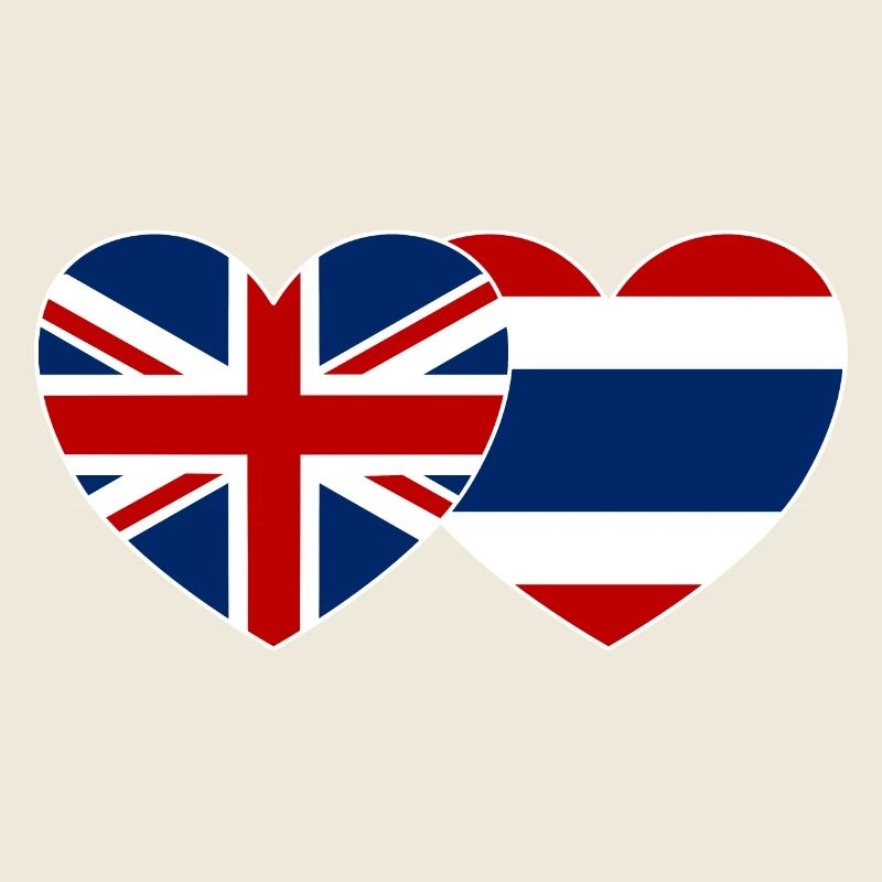 England Thailand Flag Heart