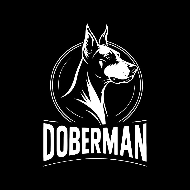 black and white doberman dog head