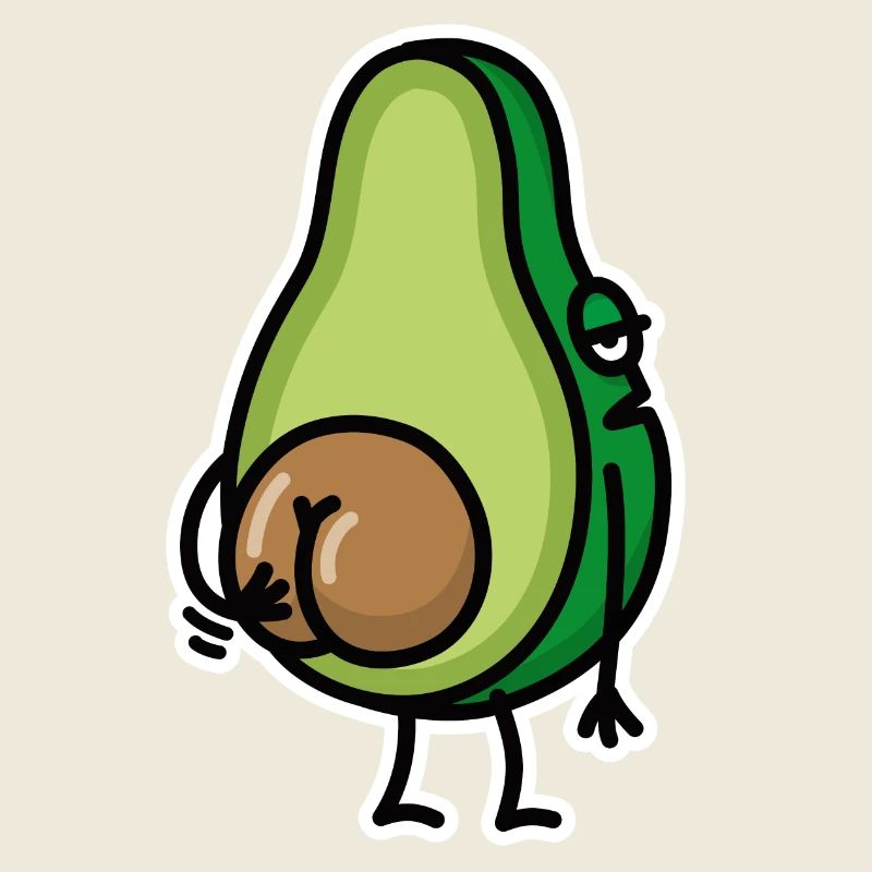 Funny avocado butt scratching ass gift idea
