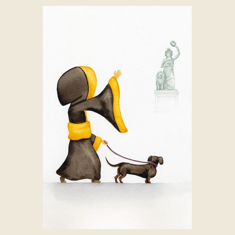 Münchner Kindl mit Dackel und Bavaria