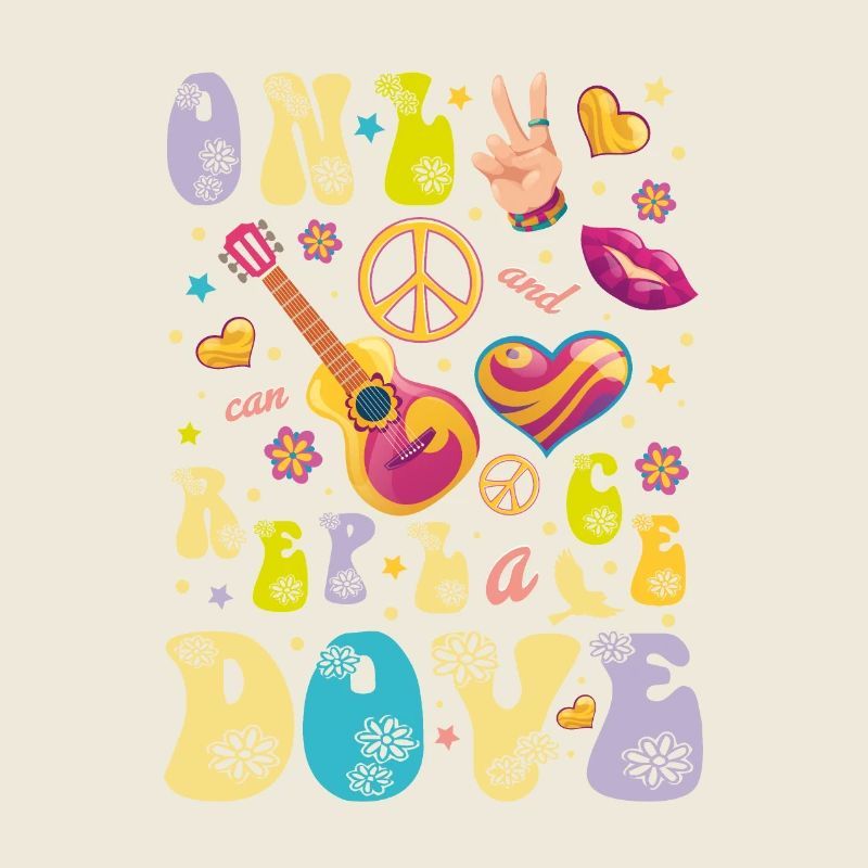 Hippie Retro Liebe Frieden Reim Design