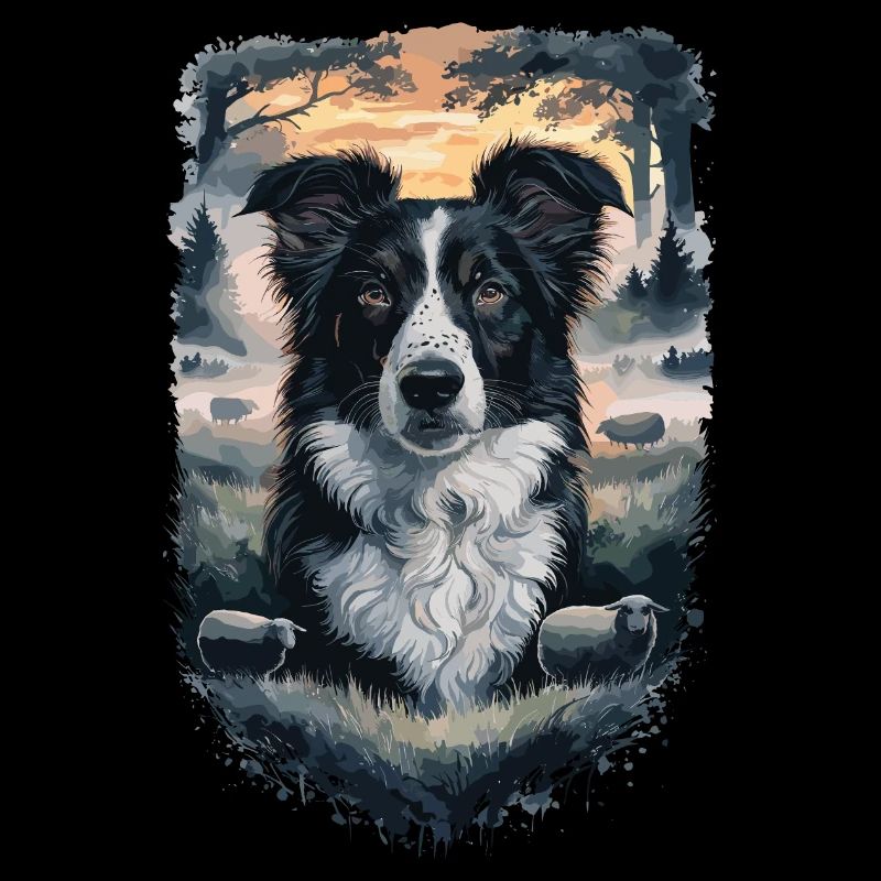 Schöner Border Collie Hund Design
