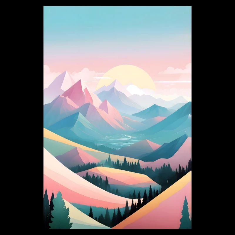 Panorama de montagnes aux couleurs délicates - Horizont Berge