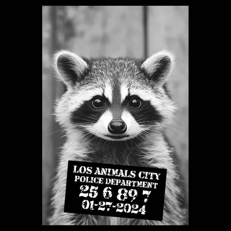 Lustiger Waschbär Mugshot