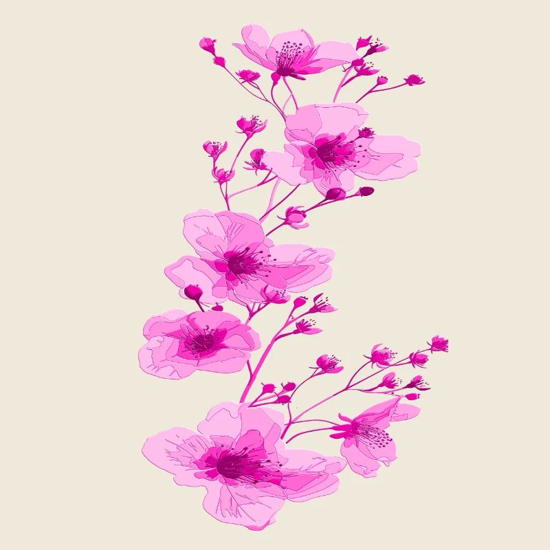 Fleurs de cerisier sakura rose fluo sakura