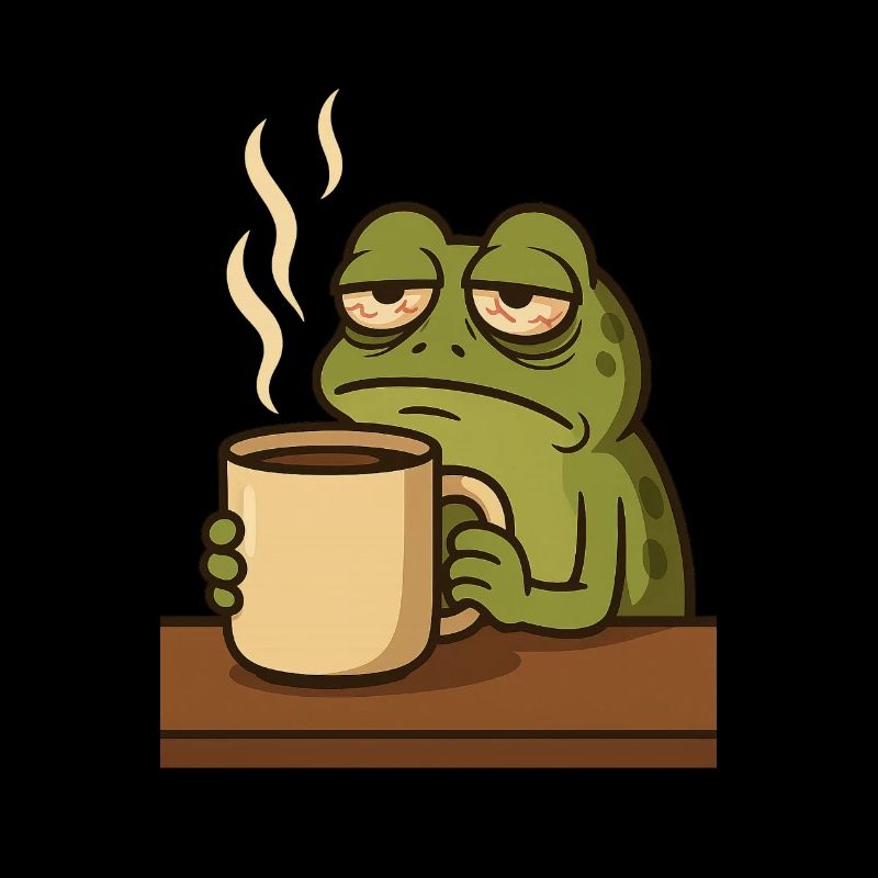 Frosch mit Kaffee