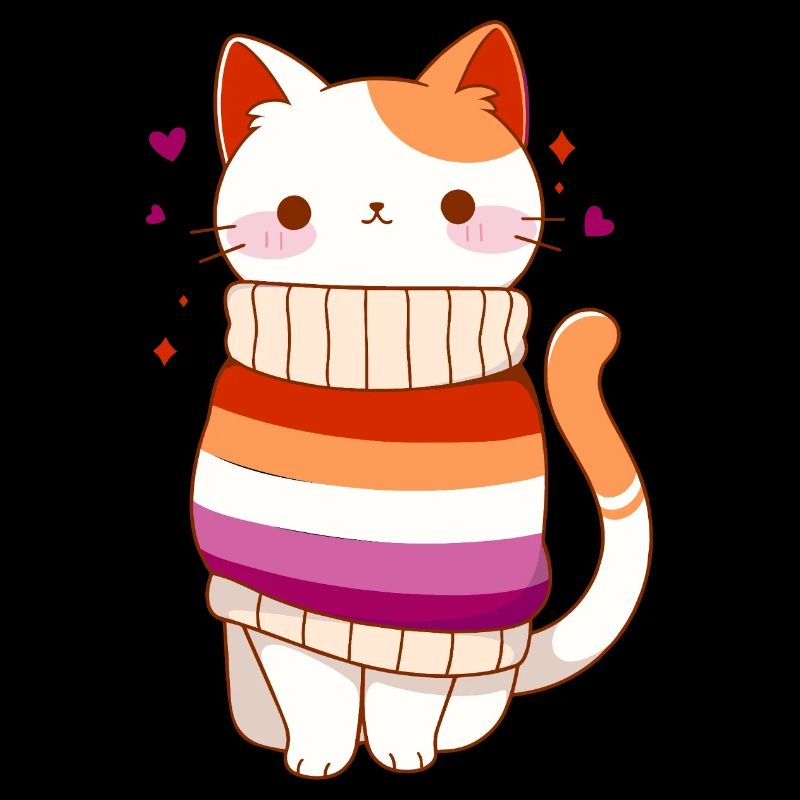 Lesbisch Katze LGBTQ+ Pride Sapphic Kawaii queer