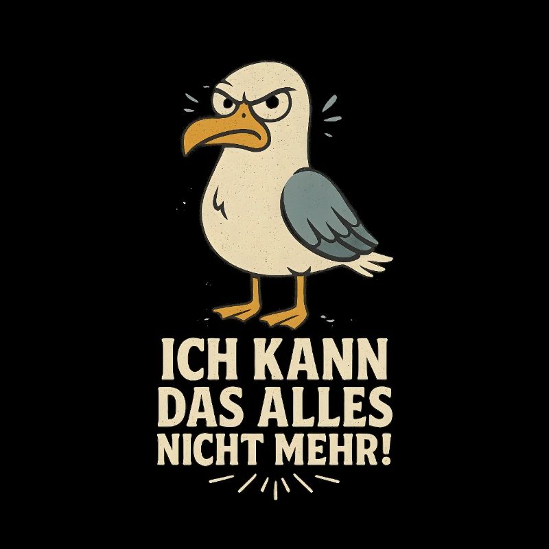 Lustige Möwe mit Meme Spruch Gen z